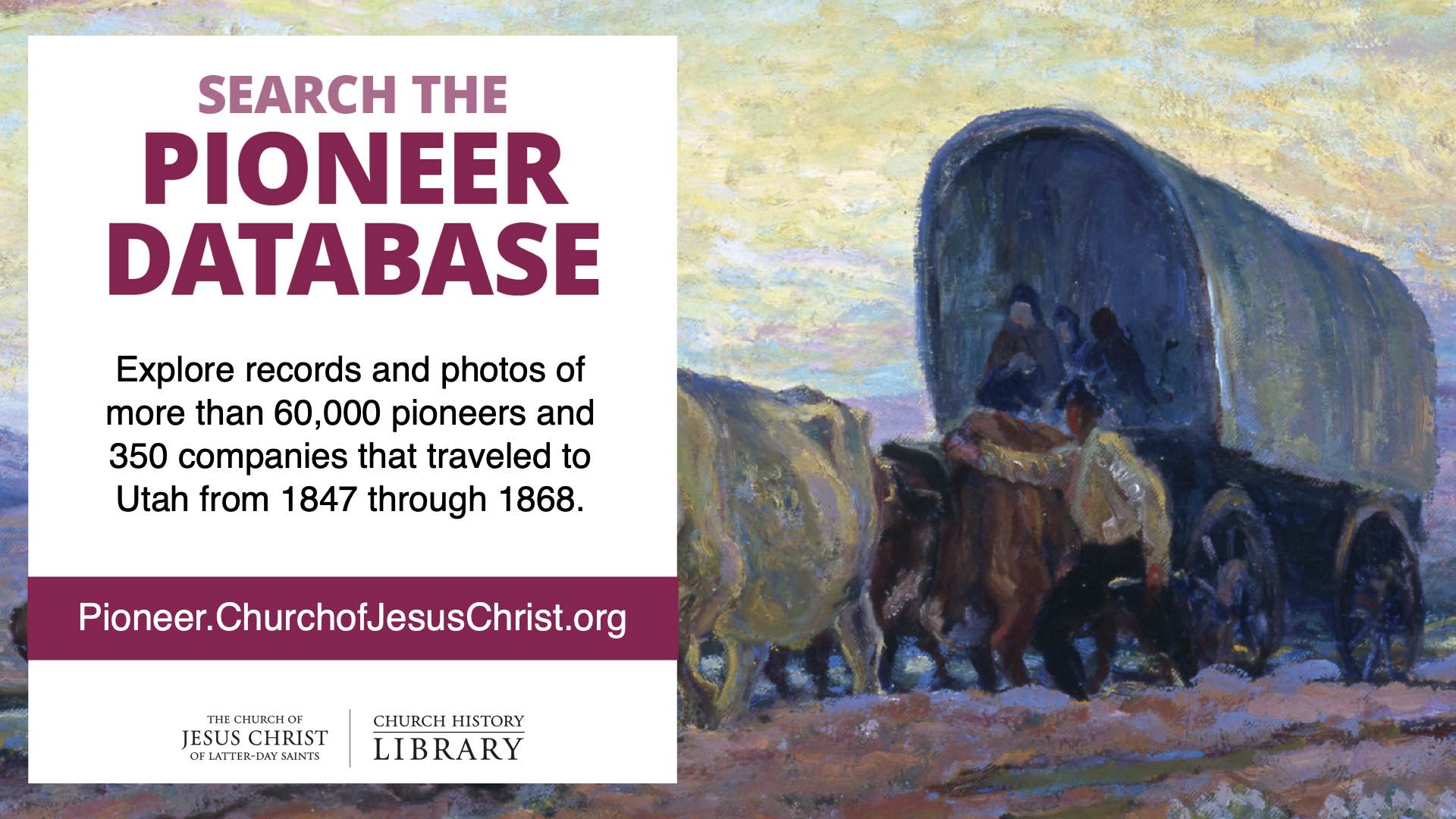 Church History Library - Pioneer Database MHA Mormon History Association Exhibitor